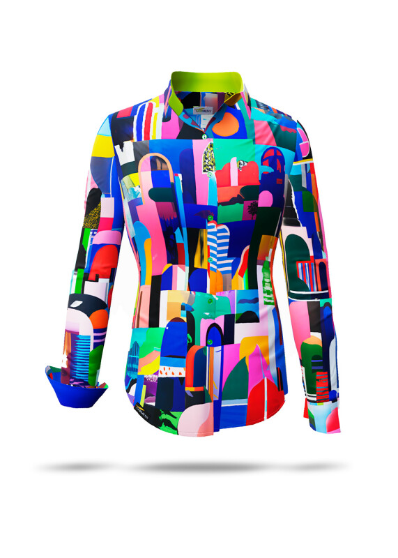 Unique blouse for women - CITY OF FANTASY - 100% cotton - GERMENS artfashion - Sizes XS to 3XL