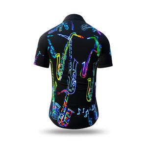 Herren Hemden Kurzarm NEON SAXOPHONE GERMENS - 100 % BW