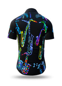 Herren Hemden Kurzarm NEON SAXOPHONE GERMENS - 100 % BW