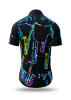 Herren Hemden Kurzarm NEON SAXOPHONE GERMENS - 100 % BW