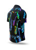 Mens Short Sleeve Button Down NEON SAXOPHONE – GERMENS artfashion – 100 % Cotton - Size XXL