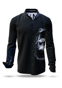Black Button Up Shirt TYPEWRITER KARL MARX BLACK from...