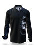 Discover Button Up Shirt TYPEWRITER KARL MARX BLACK - 100 % co
