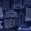Dunkelblaues Hemd Herren CHEMNITZ BUILDINGS BY NIGHT von GERMENS