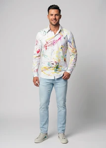 Entdecke bunte Hemden Herren RINGELKRINGEL AM TAG - 100 %...