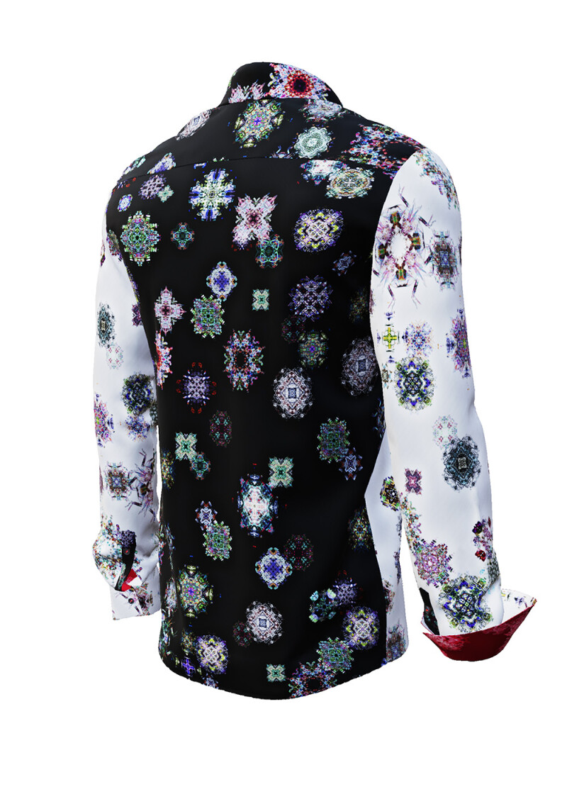 KALEIDOSCOPE - Schwarz weies Hemd mit farbigen Mustern - GERMENS