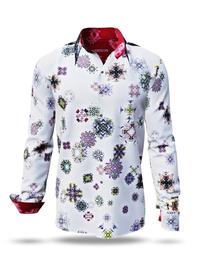 KALEIDOSCOPE - Black and white shirt with colored patterns - GERMENS