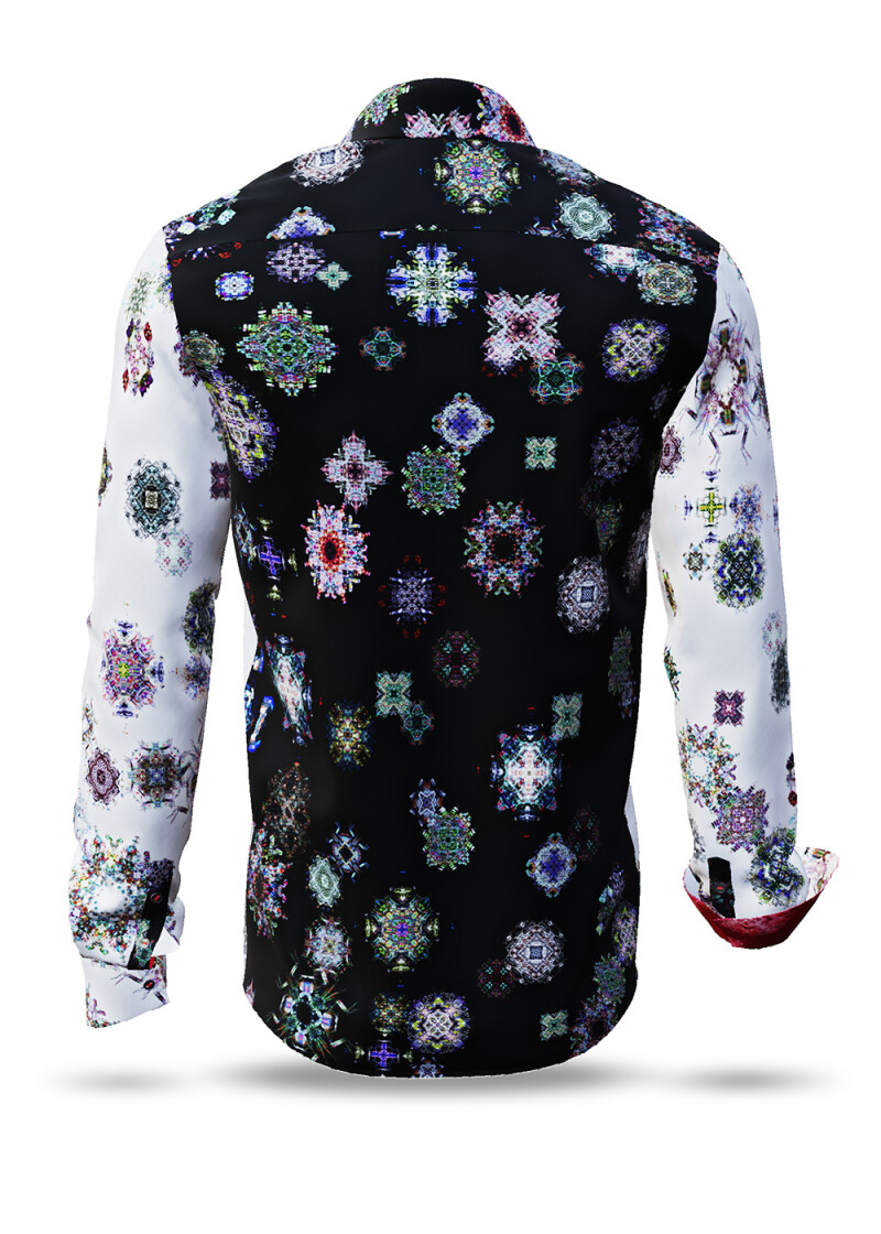 KALEIDOSCOPE - Schwarz weies Hemd mit farbigen Mustern - GERMENS