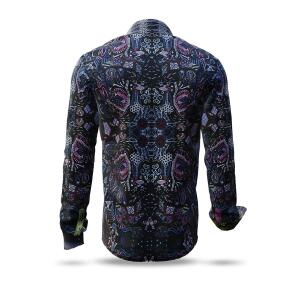 CARROUSEL BLACK - black shirt with coloured structures -...