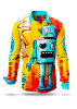 Discover colorful button up shirts for men RETRO ROBOT - 100% cotton