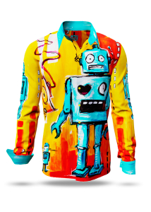 Entdecke bunte Hemden Herren RETRO ROBOT - 100 % Baumwolle