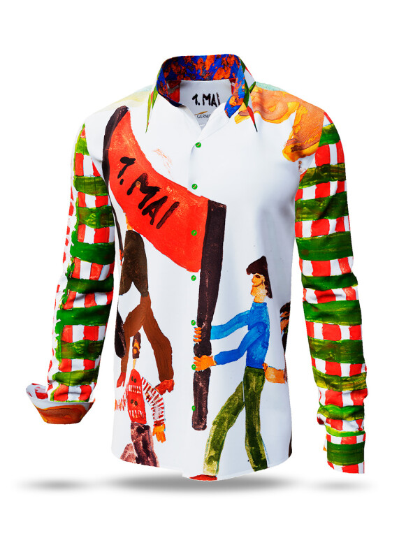 Discover colorful button up shirts for men ERSTER MAI - 100% cotton
