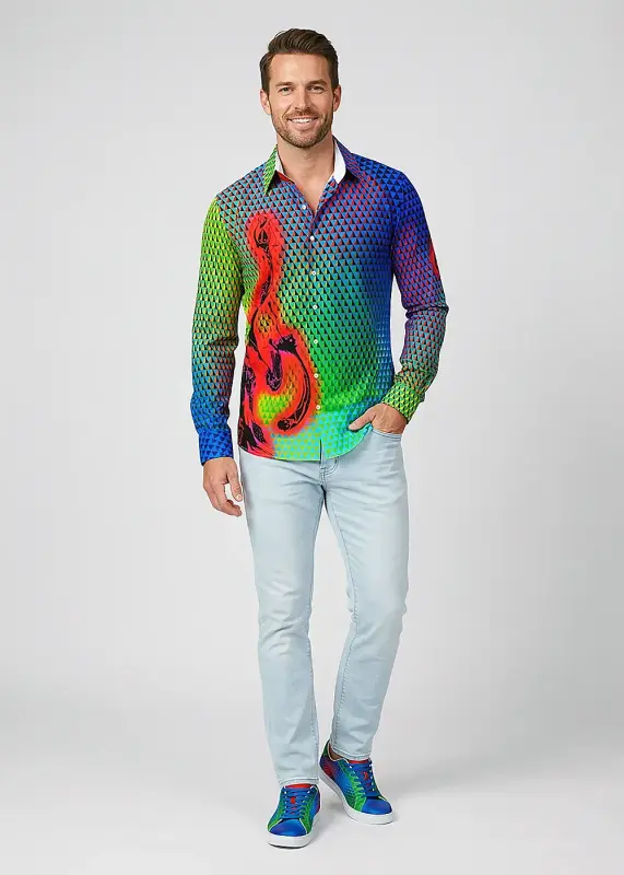 Entdecke bunte Hemden Herren MAGMA - 100 % Baumwolle