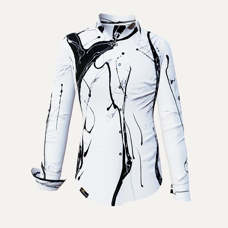 Unique blouse for women - LEBENSADER SCHIMMEL - 100% cotton - GERMENS artfashion - Sizes XS to 3XL