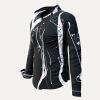 LEBENSADER KAVIAR - Schwarze Bluse mit weißer Zeichnung - GERMENS XXL