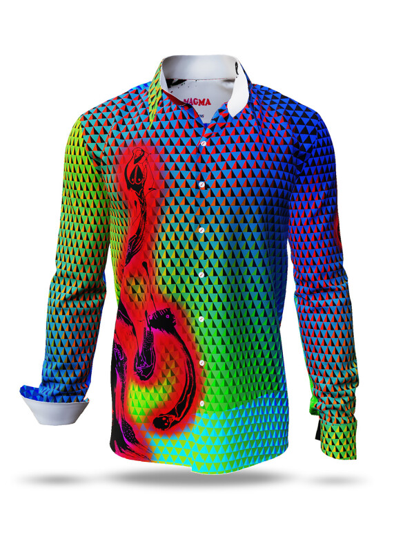 Colorful Button Up Shirts For Men MAGMA - 100 % Cotton - Size 6XL