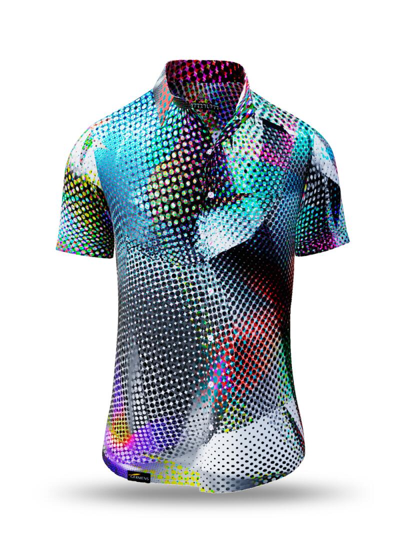 extraordinary summer shirt for men RASTERBLUETE by GERMENS artfashion - Each size is only available once - only available from 07.-14.09.2025!