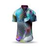 extraordinary summer shirt for men RASTERBLUETE by GERMENS artfashion - Each size is only available once - only available from 07.-14.09.2025!