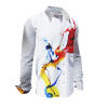 HERZBLUT - White men´s shirt with colored artists drawing - GERMENS