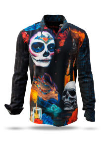 Discover button up shirts for men DIA DE LOS MUERTES -...