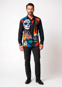 Discover button up shirts for men DIA DE LOS MUERTES -...