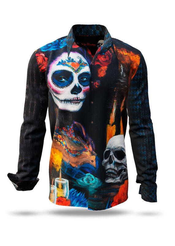 Discover button up shirts for men DIA DE LOS MUERTES - 100% cotton