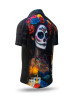 Short Sleeve Button Down DIA DE LOS MUERTES – GERMENS artfashion – 100 % Cotton - Size S
