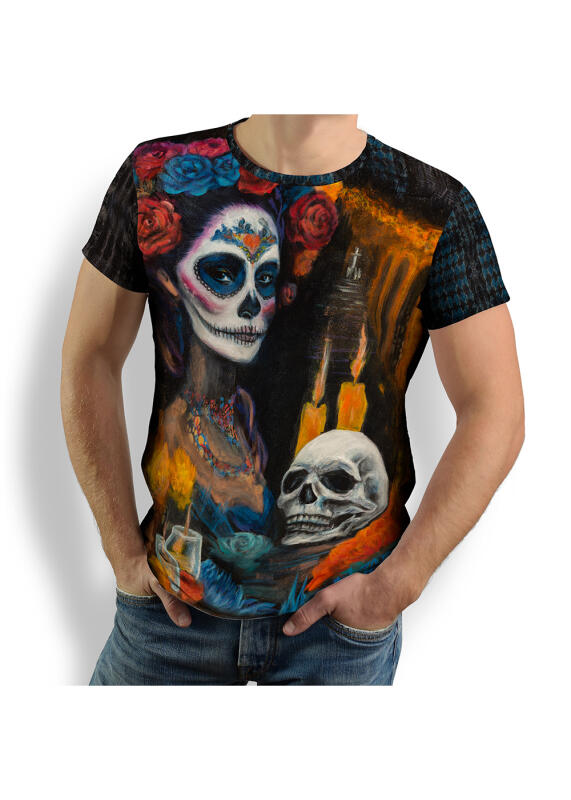 DIA DE LOS MUERTES - dark T-shirt for men - 100% cotton - GERMENS artfashion