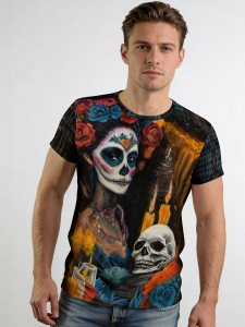 Unique T-shirts for men - DIA DE LOS MUERTES - 100% cotton - GERMENS artfashion - Sizes S to 5XL