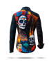DIA DE LOS MUERTES - dunkle Bluse Damen - 100 % Baumwolle - GERMENS artfashion