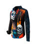 DIA DE LOS MUERTES - dunkle Bluse Damen - 100 % Baumwolle - GERMENS artfashion 3XL