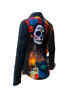 DIA DE LOS MUERTES - dunkle Bluse Damen - 100 % Baumwolle - GERMENS artfashion M