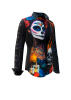 DIA DE LOS MUERTES - dunkle Bluse Damen - 100 % Baumwolle - GERMENS artfashion XL