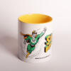Ceramic mug, white and yellow, with mining motif “SUPERBERGMANN”