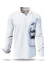 Discover White Button Up Shirt TYPEWRITER KARL MARX WHITE
