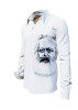 Long Sleeve Button-down Shirt Men White Button Up Shirt TYPEWRITER KARL MARX WHITE – GERMENS artfashion – Size M