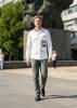 Discover White Button Up Shirt TYPEWRITER KARL MARX WHITE