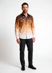 GON BROWN braunes Hemd Herren - 100 % Baumwolle - GERMENS...