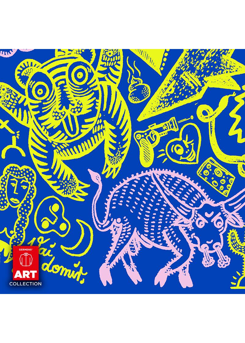 BABYFACE - Blaues Hemd mit hellgrnen Illustrationen - GERMENS