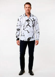 SIGNAL X schwarz weißes Hemd Herren - 100 %...