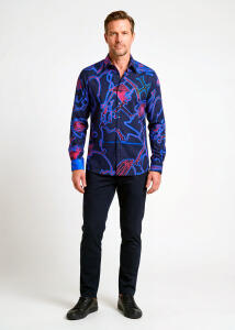 SIGNAL X SPHERE dunkles Hemd Herren - 100 % Baumwolle -...