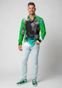 TARZAN & JANE green shirt for men – 100% cotton...