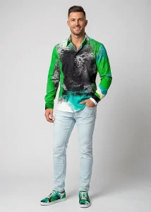 TARZAN & JANE grünes Hemd Herren - 100 %...