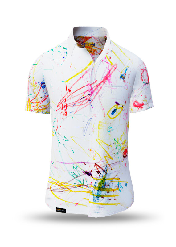 Summer shirt for men RINGELKRINGEL AM MORGEN - 100% cotton - 10 sizes from XS to 6XL - exceptional design - finest workmanship - fabrics made in Germany - limited edition and exclusive