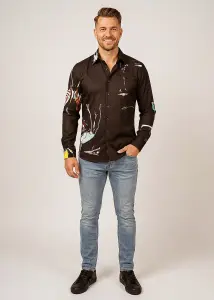 Entdecke bunte Hemden Herren LEBENSSPAGAT - 100 % Baumwolle