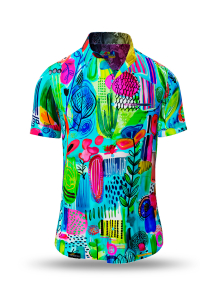 Sommerhemd Herren WONDERLAND - 100 % Baumwolle - 10 Größen von XS - 6XL - außergewöhnliches Design - feinste Verarbeitung - Stoffe Made in Germany - limitiert und exklusiv