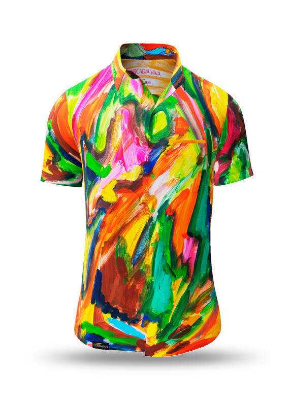 Summer shirt for men ARCADIA VIVA - 100% cotton - 10 sizes from XS to 6XL - exceptional design - finest workmanship - fabrics made in Germany - limited edition and exclusive
