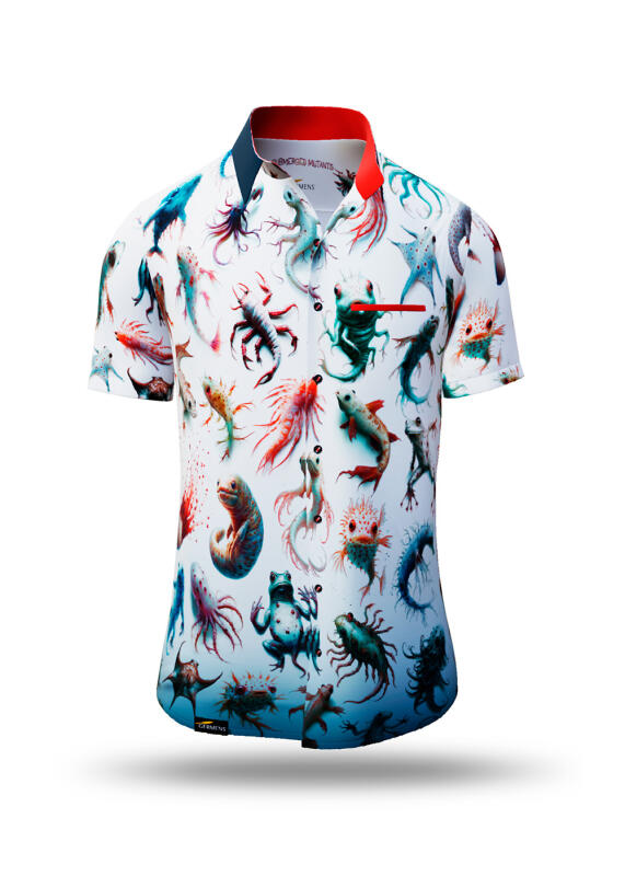 Summer shirt for men SUBMERGED MUTANTS - 100% cotton - 10 sizes from XS to 6XL - exceptional design - finest workmanship - fabrics made in Germany - limited edition and exclusive