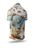 Button-down Shirt Short Sleeve EINE REISE UM DIE WELT – GERMENS artfashion – 100 % Cotton - Size XL