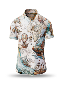 Sommerhemd Herren EINE REISE UM DIE WELT - 100 % Baumwolle - 10 Größen von XS - 6XL - außergewöhnliches Design - feinste Verarbeitung - Stoffe Made in Germany - limitiert und exklusiv